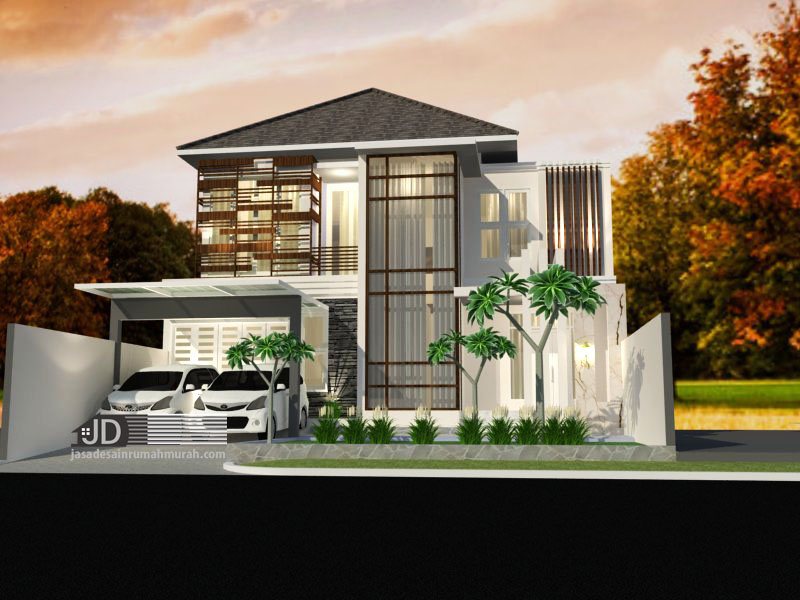 Jasa Desain Rumah Minimalis Tropis Mewah Bapak Iskandar di 