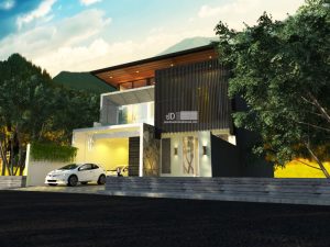 Desain Rumah Modern Kontemporer 2 lantai Bapak Ace Dunsu Di Jakarta